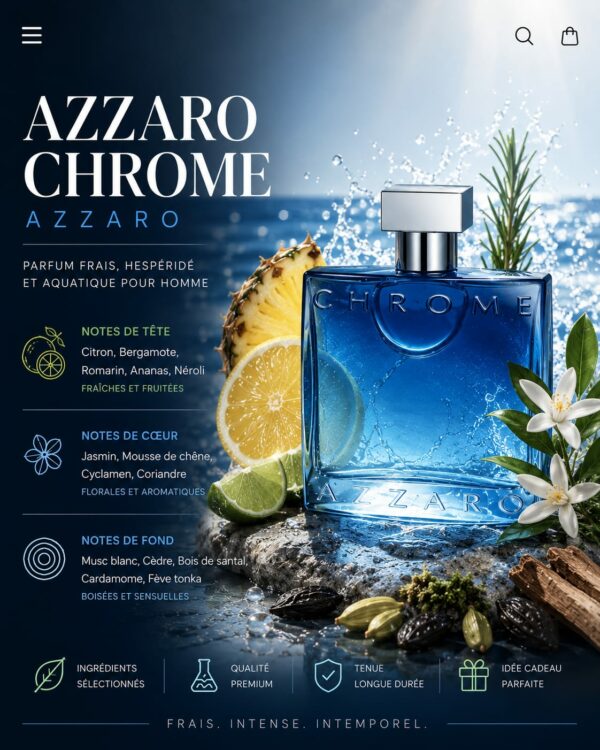 PARFUM AZZARO-CHROME-PARFUM TUNIS-AZZARO-TUNISIA AZZARO CHROME Azzaro