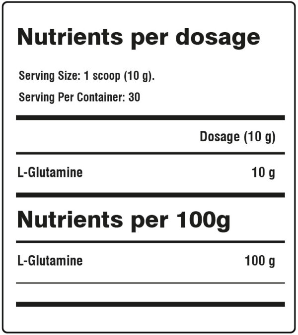 GLUTAMINE-TUNISia pure glutamine 100% PURE GLUTAMINE – 300G